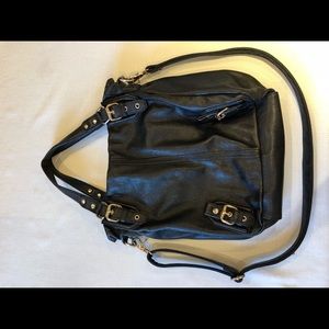 Black leather purse